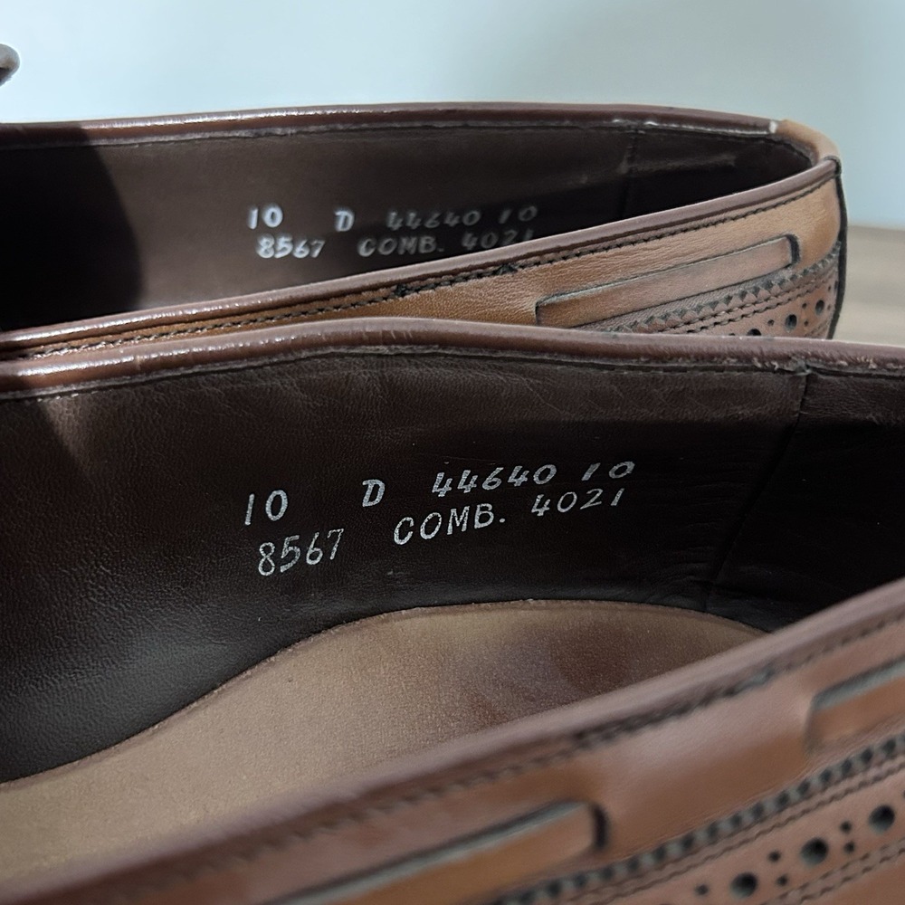 Allen Edmonds Loafers Men's 10D XX Brown Leather Longwing Tip Tassel 44640 - Picture 9 of 9